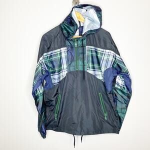 Urban Outfitters Mens Plaid Pullover Windbreaker Medium NWT